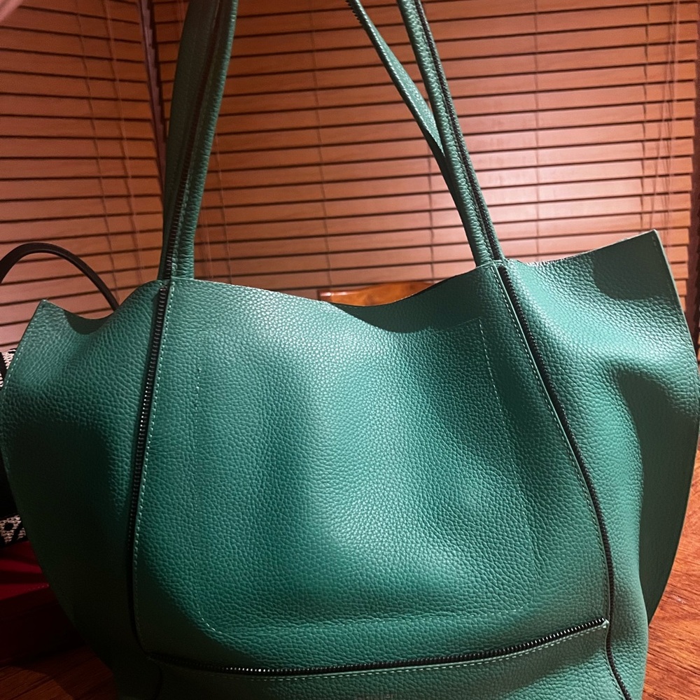 Botkier Green Pebbled Leather Tote